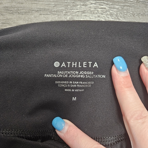 Athleta Medium High Rise Black Salutation Jogger Pants Athletic Pilates Yoga - Picture 8 of 10